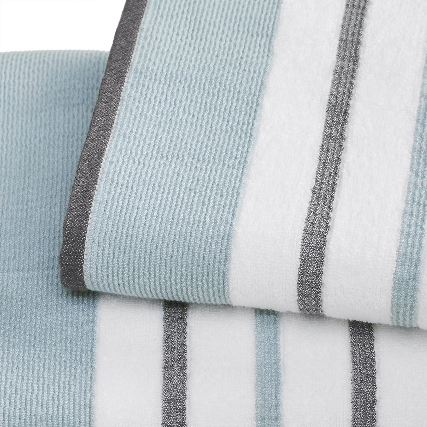 4 Pack Cotton Stripe Bath Towel Set - Noelle Collection