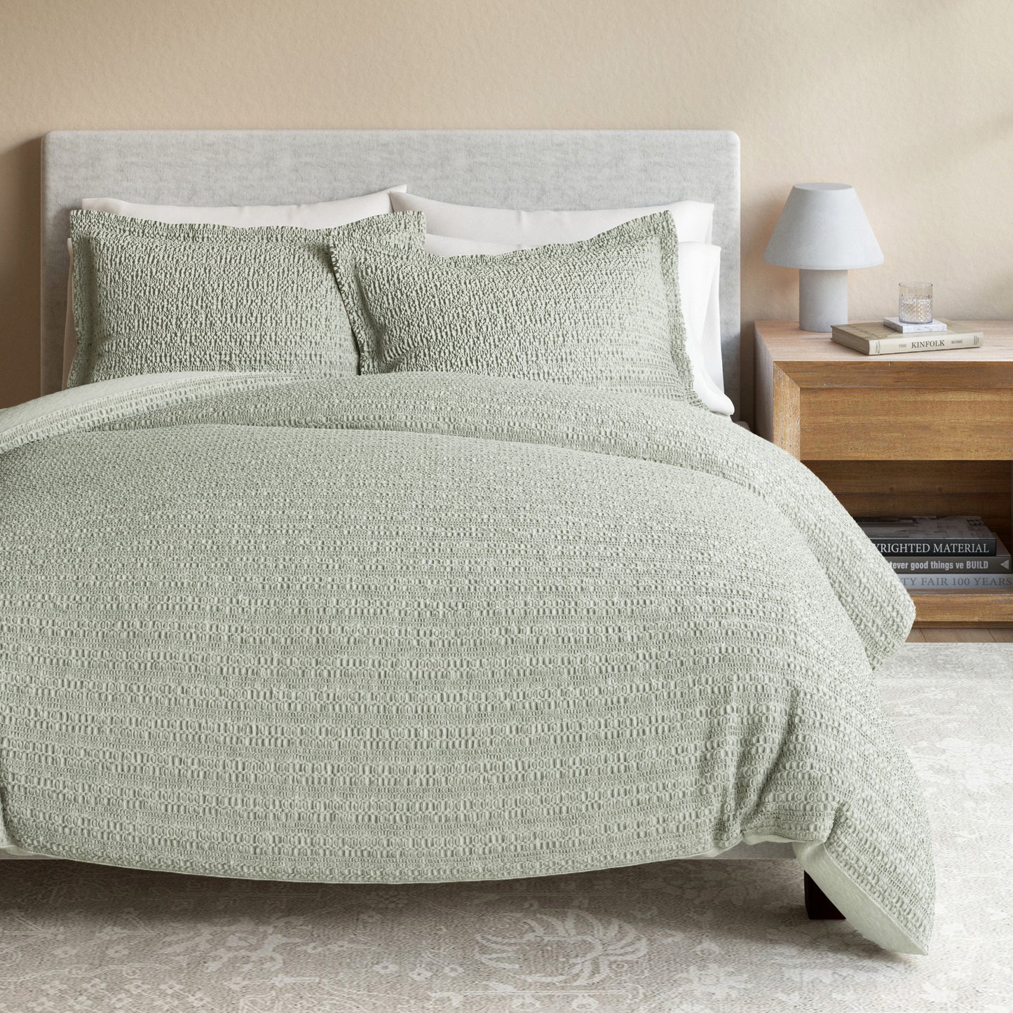 100% Cotton Waffle Weave Duvet Set - Mattea Collection