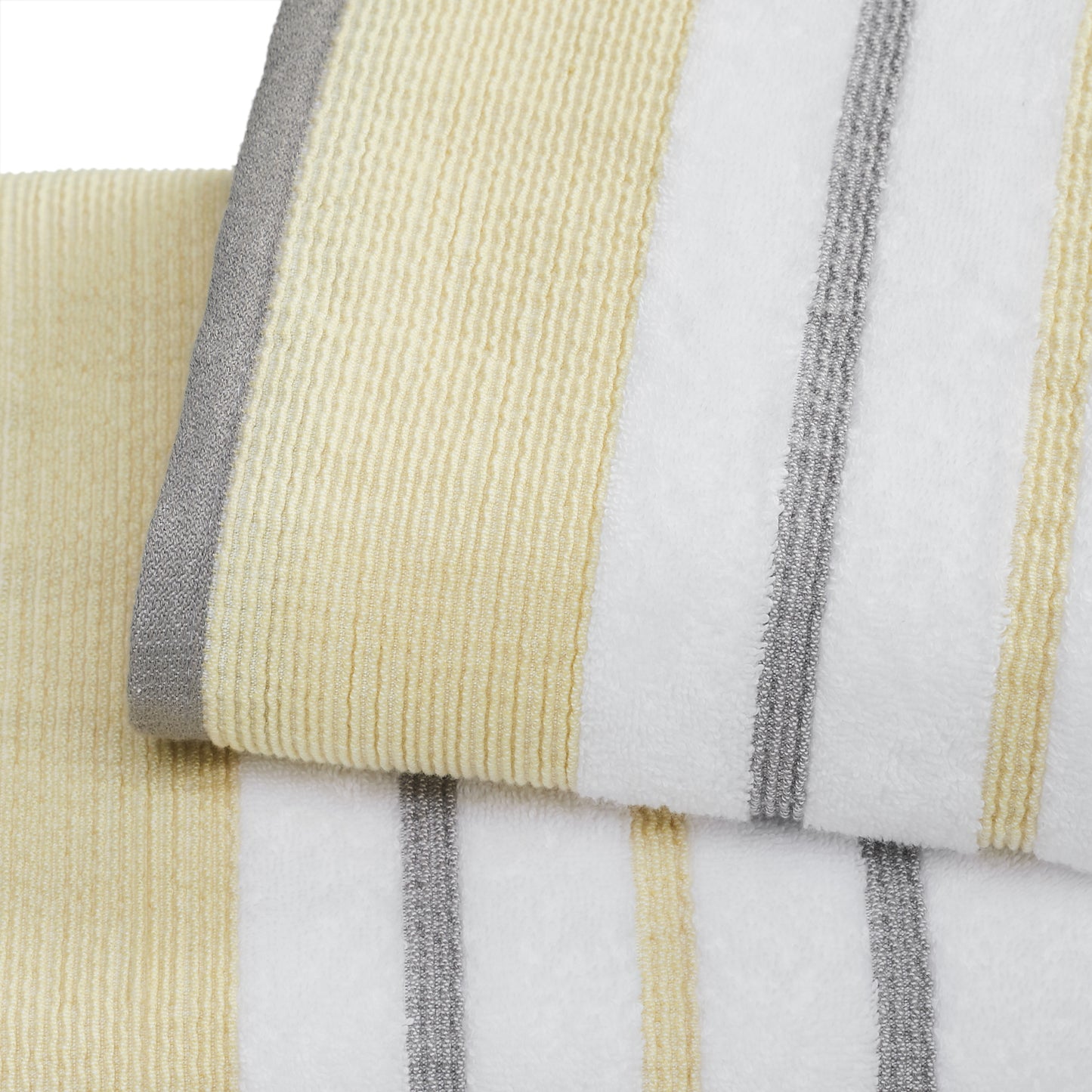 4 Pack Cotton Stripe Bath Towel Set - Noelle Collection