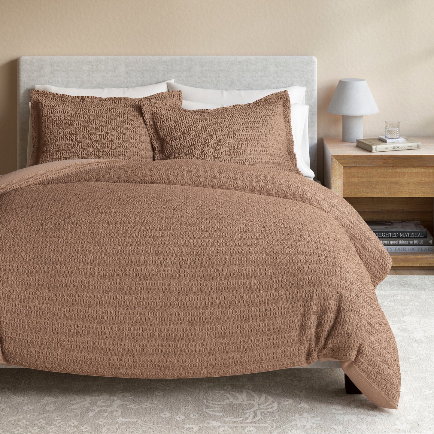 100% Cotton Waffle Weave Duvet Set - Mattea Collection