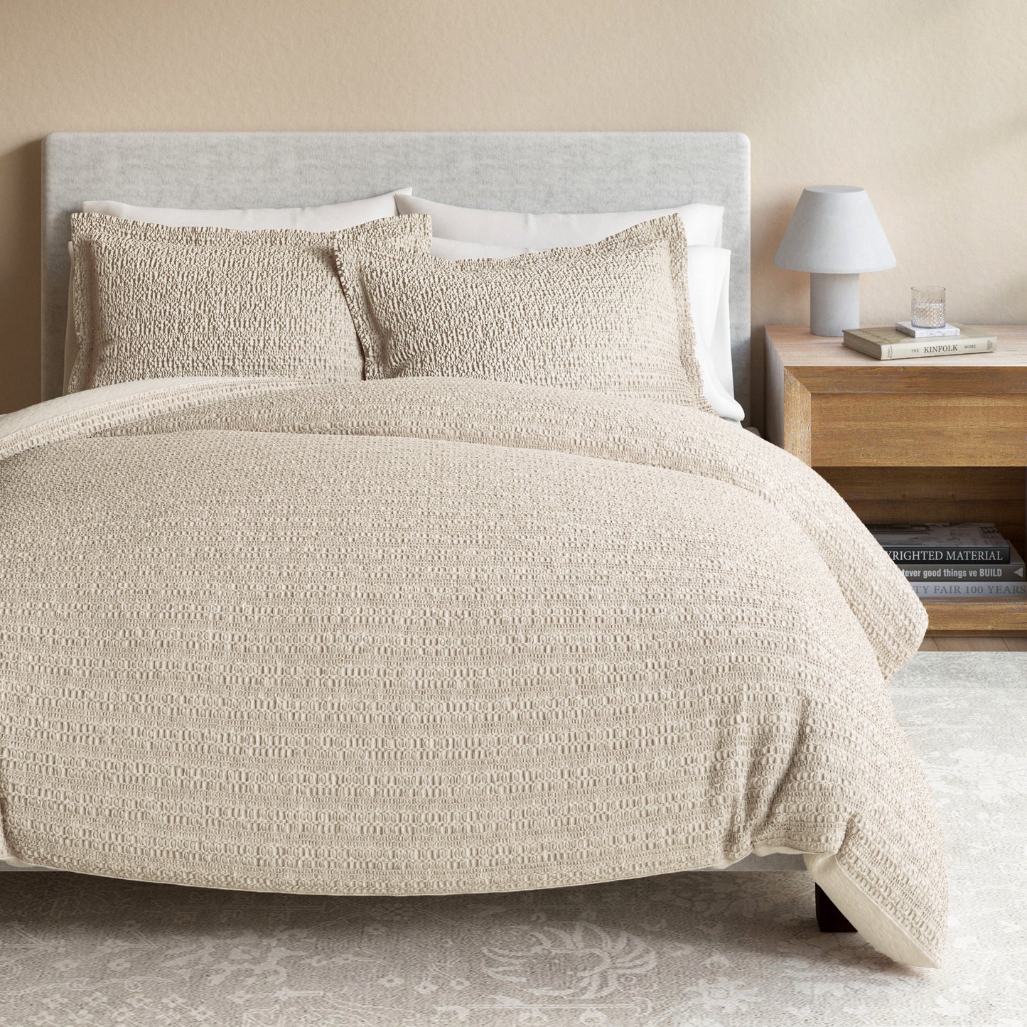 100% Cotton Waffle Weave Duvet Set - Mattea Collection