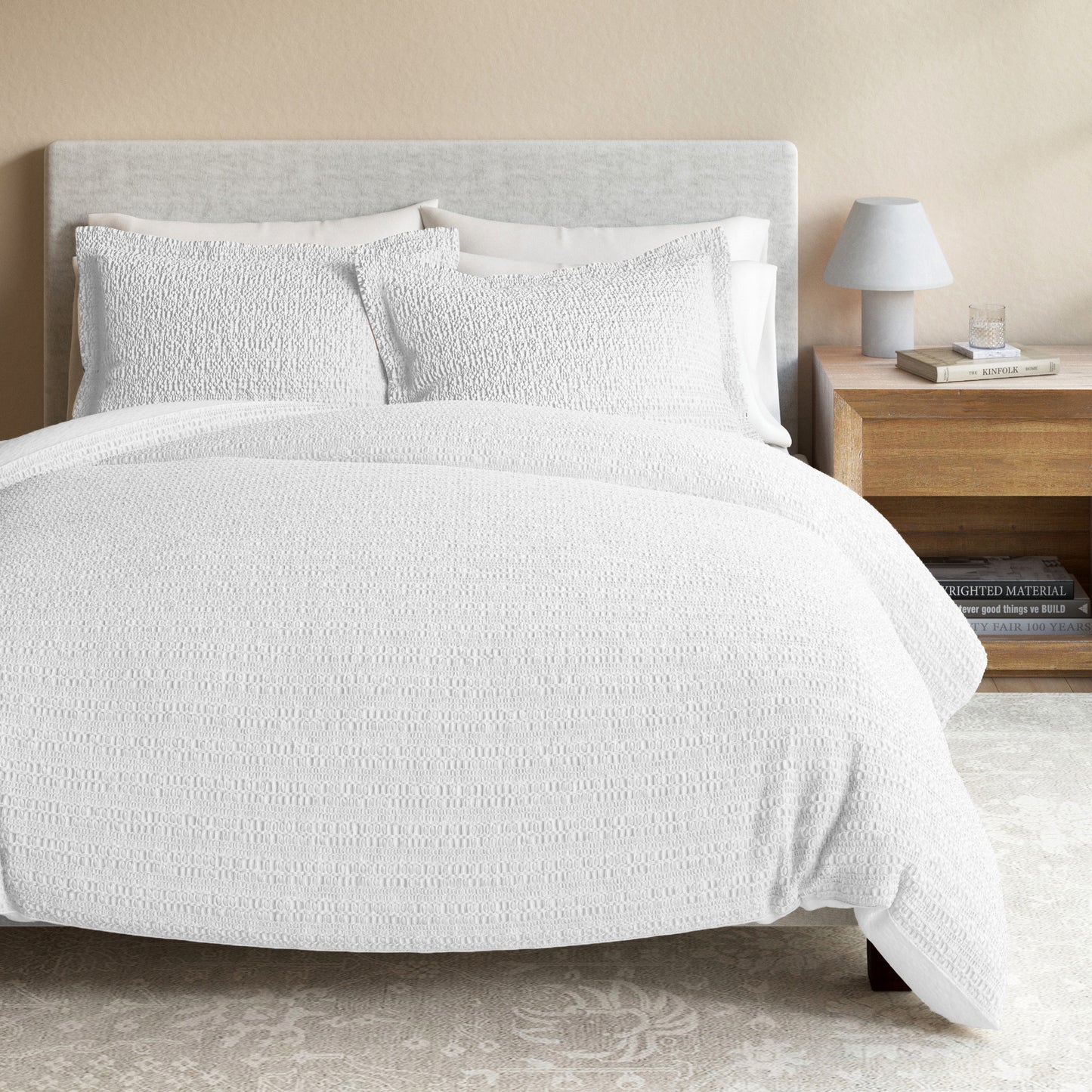 100% Cotton Waffle Weave Duvet Set - Mattea Collection