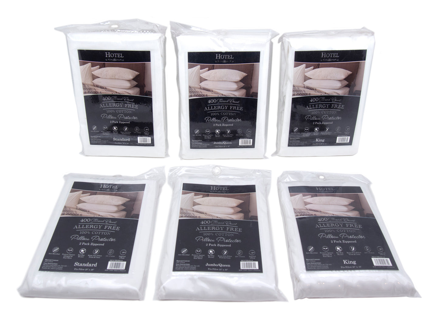 Solid Cotton 4 Pack Pillowcases